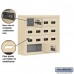 Salsbury Cell Phone Storage Locker - 4 Door High Unit (5 Inch Deep Compartments) - 12 A Doors and 2 B Doors - Sandstone - Surface Mounted - Resettable Combination Locks